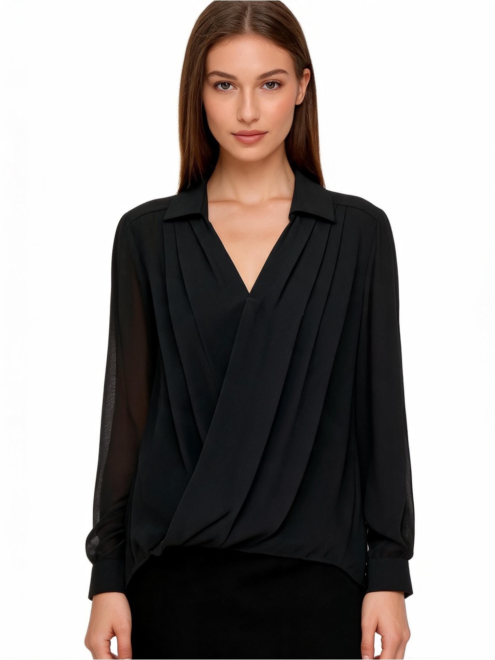 Bellatrix Black Draped Blouse